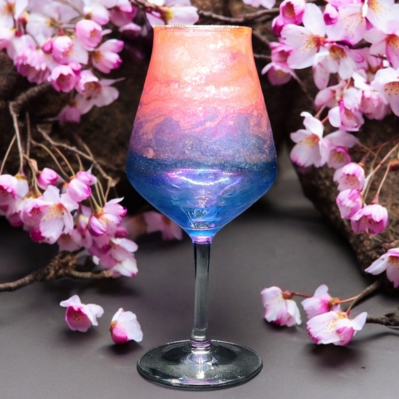Hand Crafted Other - Ombre Fairy/14oz Tulip Wine Set